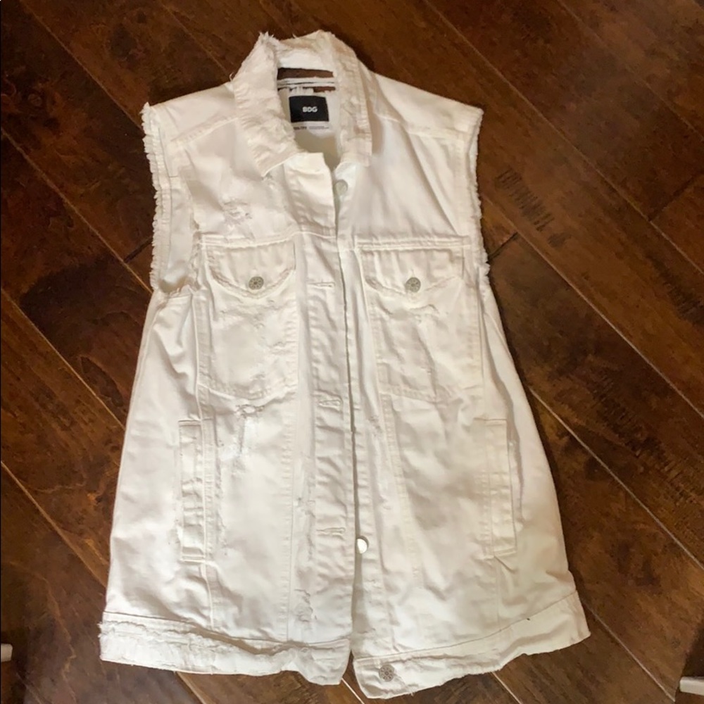 Distressed urban outfitters white vest!